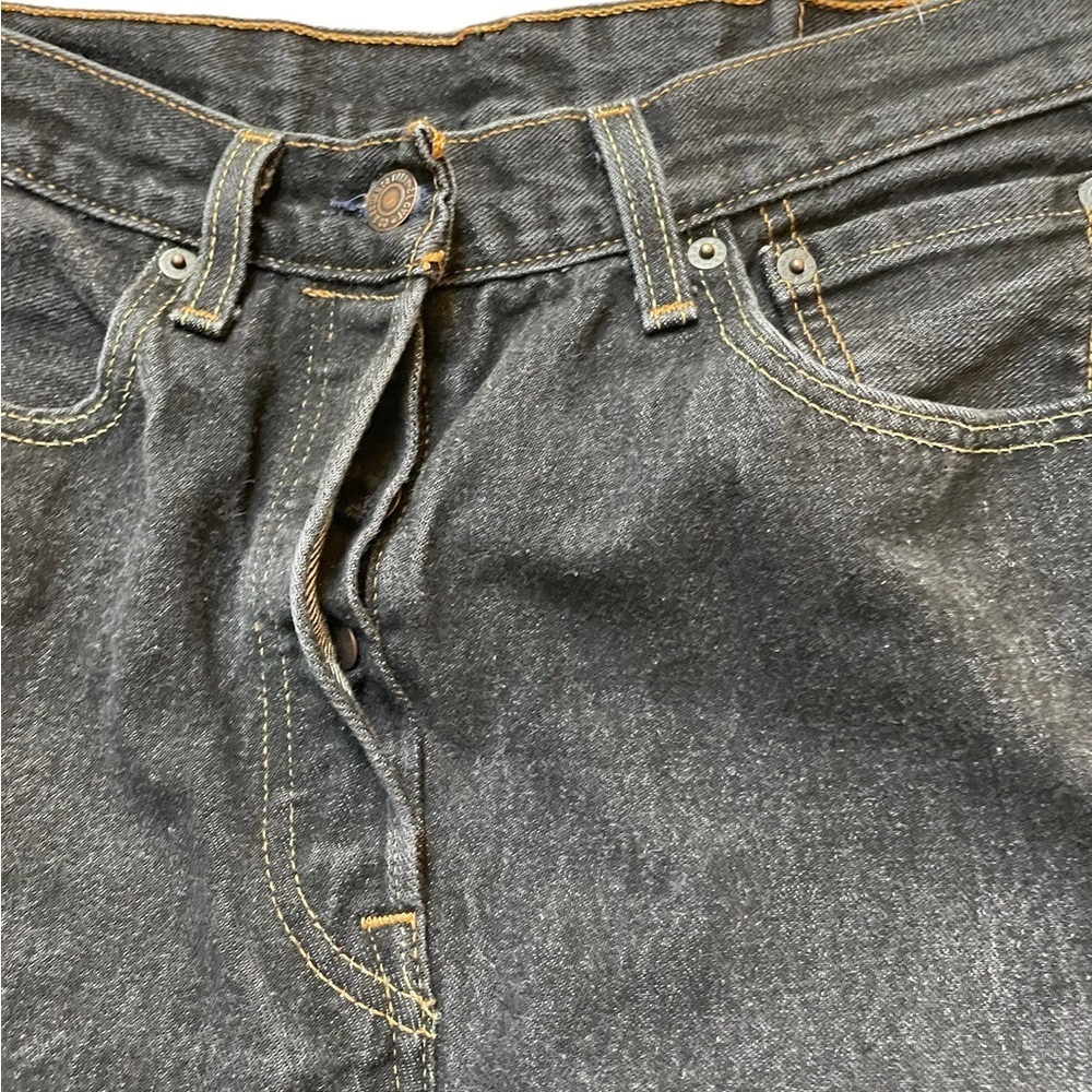 Levi’s 501 black buttonfly straight leg jeans size 32x34 - Picture 3 of 9
